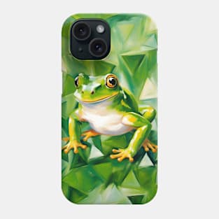 Green Tree Frog On Green Terrazzo Phone Case