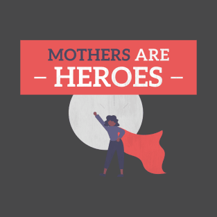 Abstract superhero woman mother red cape moon illustration T-Shirt