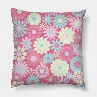 Pastel Colors Floral Design Scandinavian Style Pillow