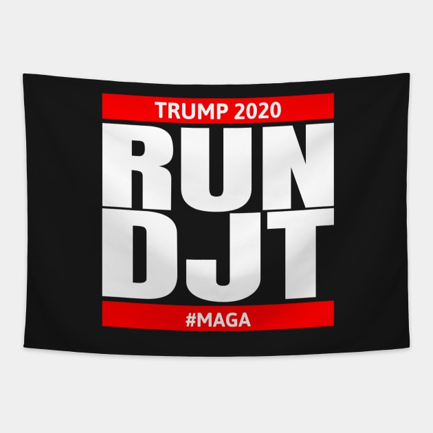 RUN DJT (Donald J Trump) Tapestry by mikepod