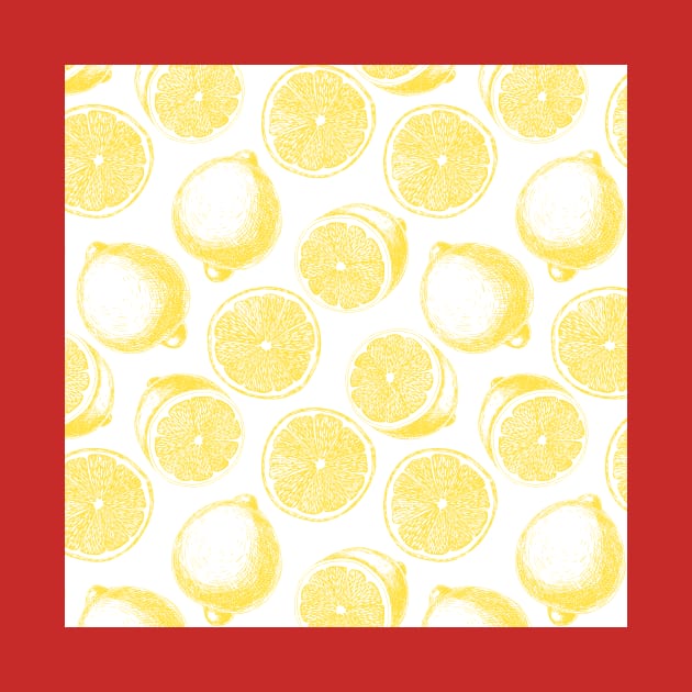 Hand drawn lemon pattern by katerinamk