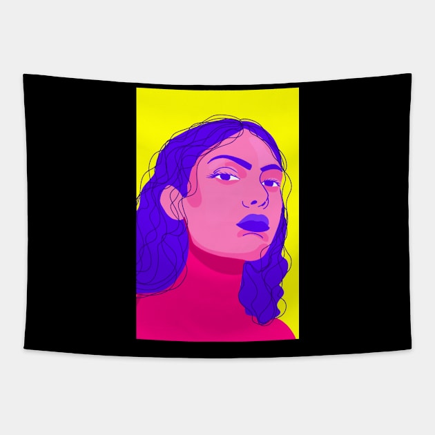 Pink Portrait Tapestry by lodesignshop