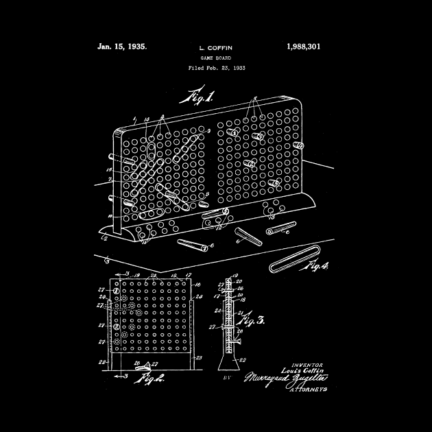 Battleship Game Board Patent Blueprint L Coffin by Rebus28