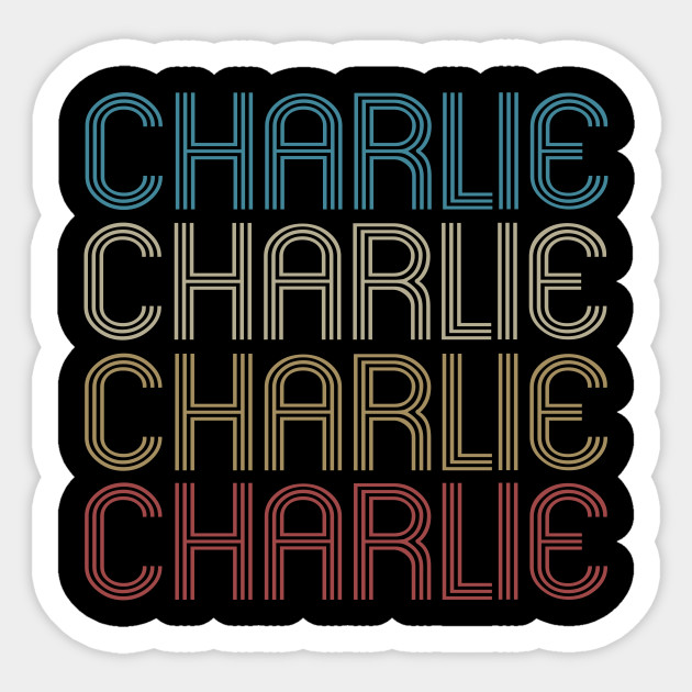 Vintage Charlie First Given Name Pride Retro Pattern - Charlie - Sticker