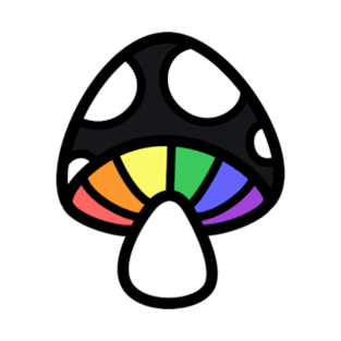 Rainbow Mushroom Discrete Pride Flag T-Shirt