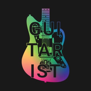 Guitarist Electric Guitar Body Colorful Gradient T-Shirt