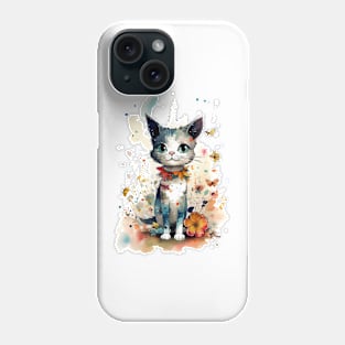Cat with flower Phone Case