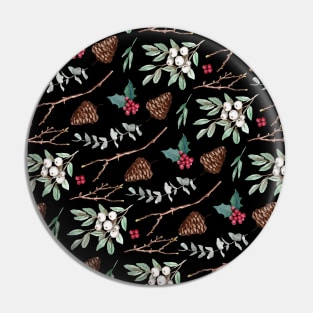 Black Christmas Pattern Pin