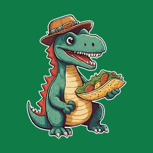 dinosaur holding a taco T-Shirt