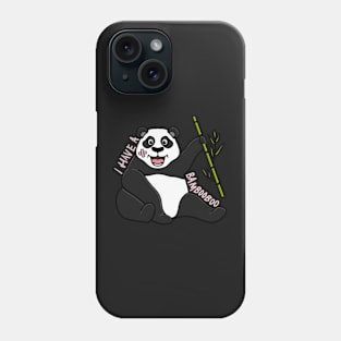 Cute happy panda with bamboo and funny pun. Phone Case