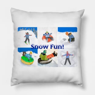 Snow Fun For Kids Pillow