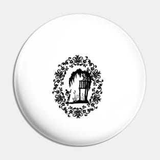 Balcony Scene Silhouette - Black and White Pin