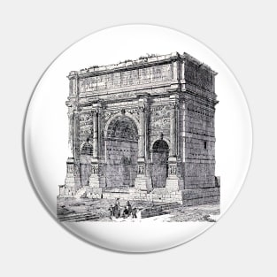 Art drawing of a Roman triumphal arch in Italian lands Pin