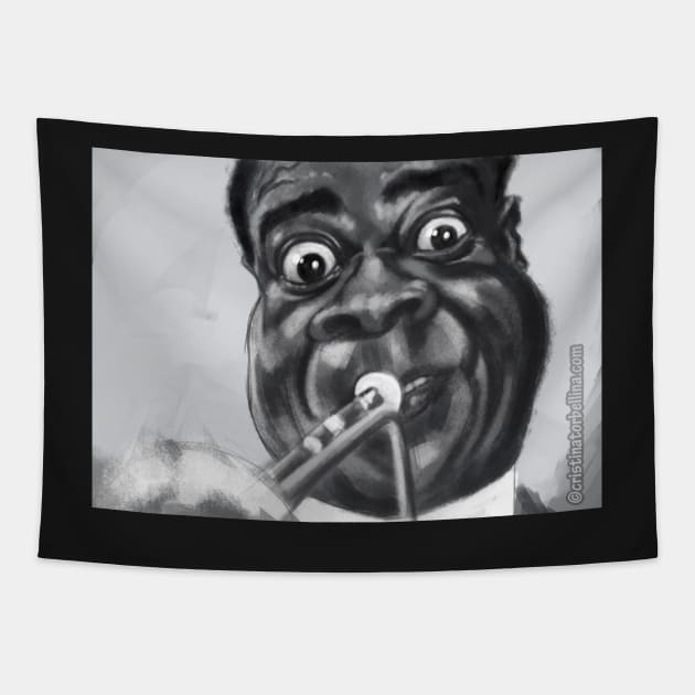 Louis Armstrong Tapestry by cristinatorbellina