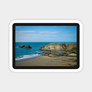 Wonderful Summer Beach Scene - Coastal Scenery - Traeth Llyfn Beach Magnet