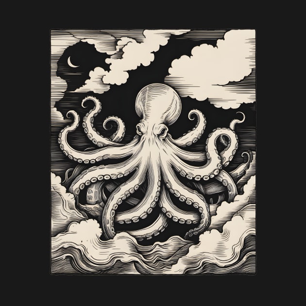 Big Octopus Swimming in the Ocean by Yilsi