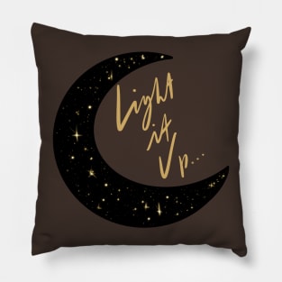 Crescent City Quote Light It Up - Black and Gold Pillow