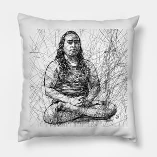 PARAMAHANSA YOGANANDA ink portrait .2 Pillow