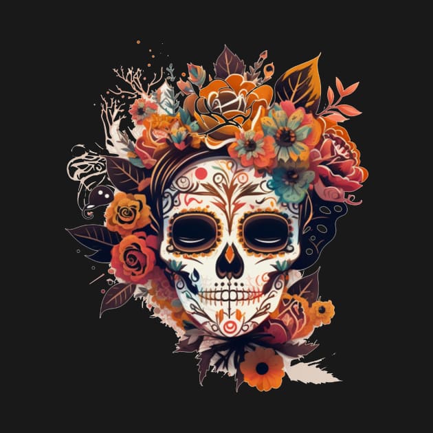 Sugar Skull Calavera Mexican Women Dia De Los Muertos by KAWAIIBYHM