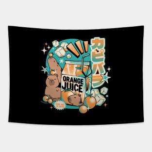 Capybara Japanese Orange Juice by Tobe Fonseca Tapestry