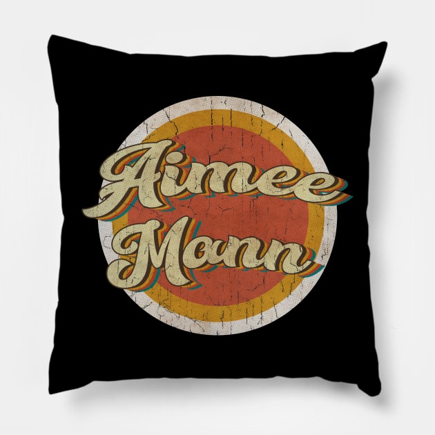 circle vintage Aimee Mann Pillow by KewanAlasStore