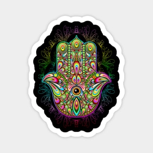 Hamsa Hand Amulet Psychedelic Magnet