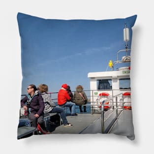 Blue skies aboard a Farne Island tour boat Pillow