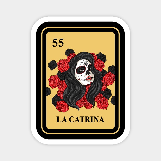 Mexican La Catrina lottery traditional halloween Magnet by FunnyphskStore