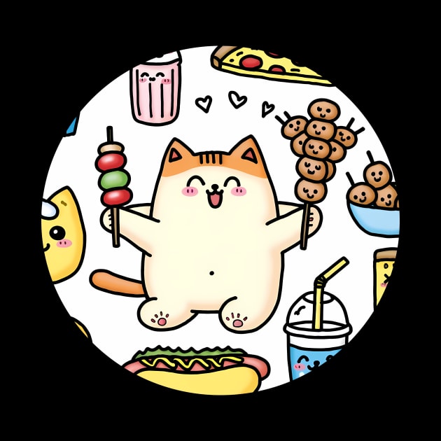 Funny Cat in Love with Fast Food by dukito