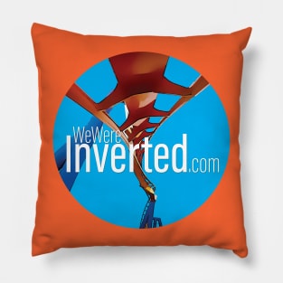 We Were Inverted Logo | Blue Circle | Inset Text Pillow