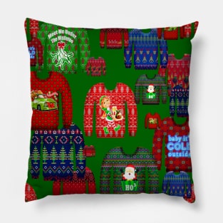 ugly christmas sweaters Pillow