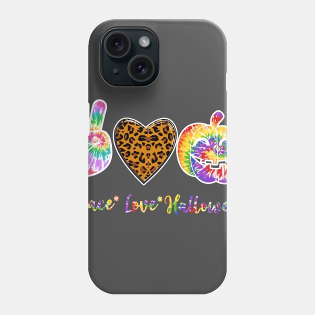 Peace Heart Love Fall Pumpkin Tie Dye Cute Autumn Gift T-Shirt Phone Case by Johner_Clerk_Design