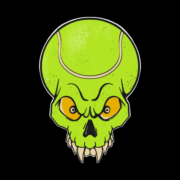 Tennis Ball Skull Design Tennis Player by Foxxy Merch