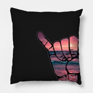 Sunset Ocean Shaka Hand Pillow