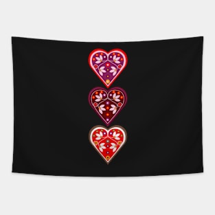 Folk Hearts Tapestry