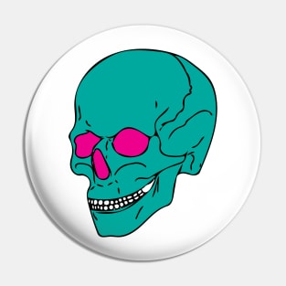 Pink and Green Skull Pin