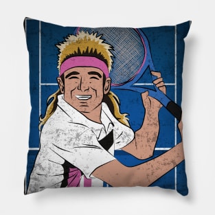 Agassi Tennis Player Hero Vintage Grunge Pillow