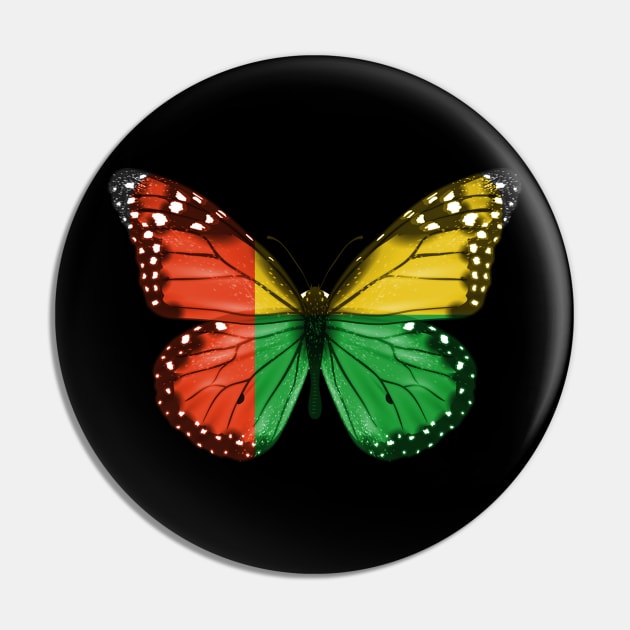 Bissau Guinean Flag  Butterfly - Gift for Bissau Guinean From Guinea Bissau Pin by Country Flags