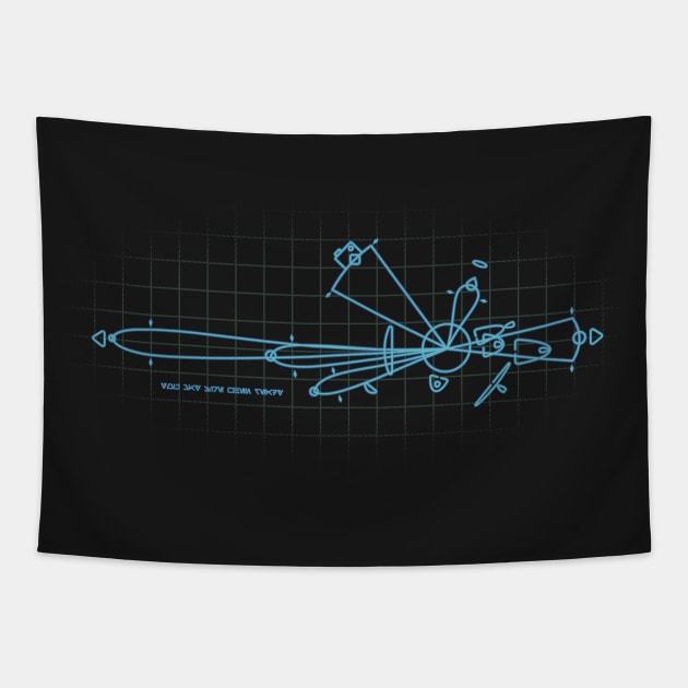 You May Fire When Ready (Blue) Tapestry by mannypdesign