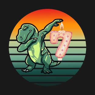 Dabbing t rex sventh birthday T-Shirt