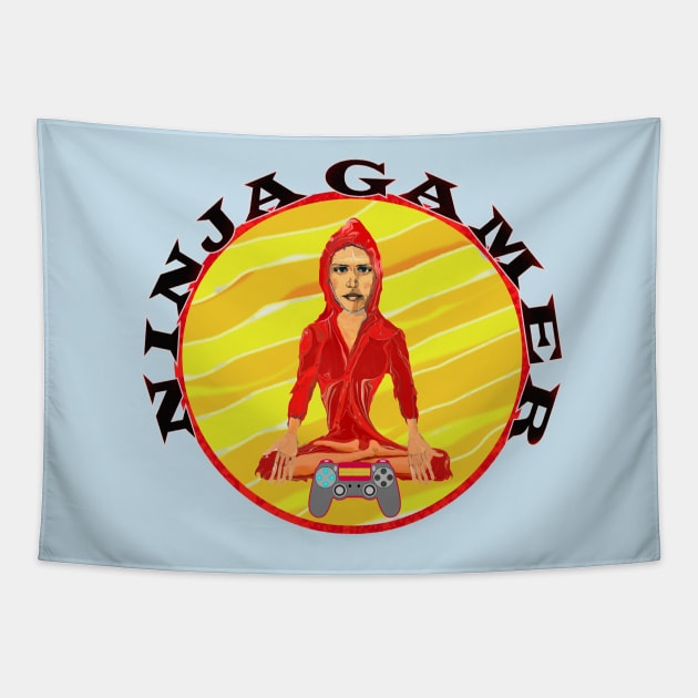 NINJA GAMER Yoga Lovers Gift Tapestry by PlanetMonkey
