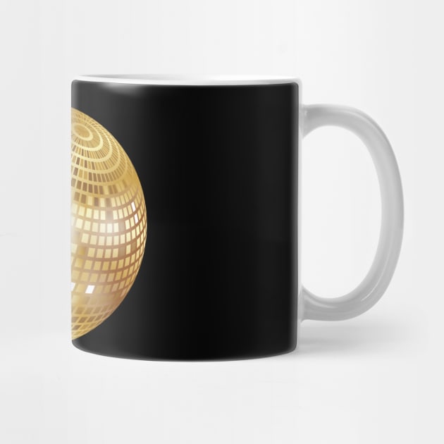 Disco Ball / Mirror Ball Glitter (Gold, PNG)' Two-Tone Mug