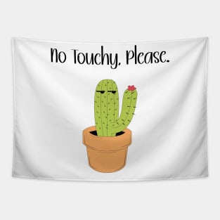 No touchy, please with annoyed but cute cactus Tapestry