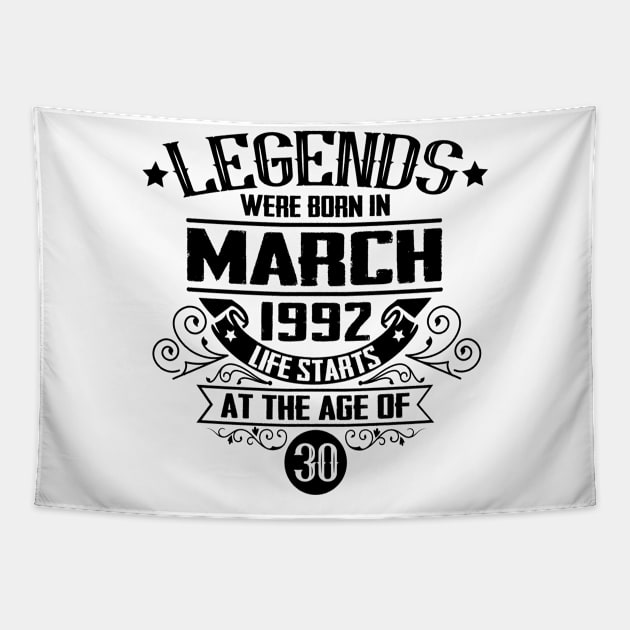 30th Birthday Gift Ideas Vintage 1992 Legend Tapestry by HBfunshirts