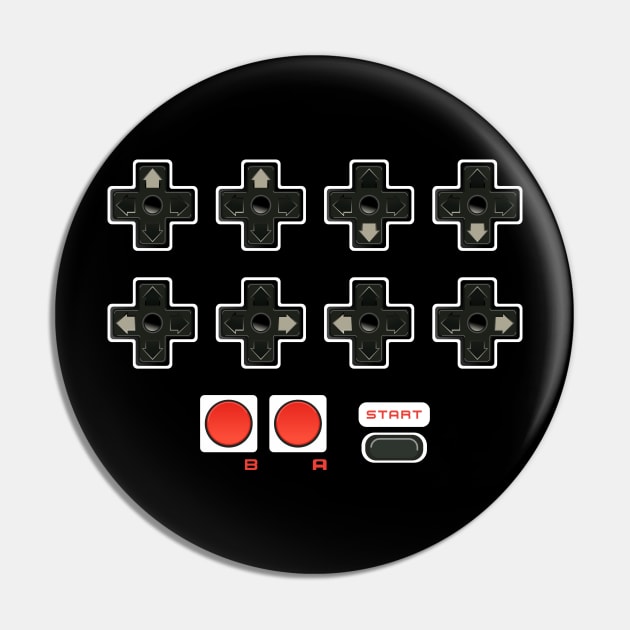 Contra Konami Code Cheat 30 Lives Retro Gamer Pin by Seaside Designs