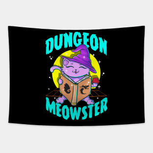 Cute & Funny Dungeon Meowster Gamer Cat Pun Tapestry