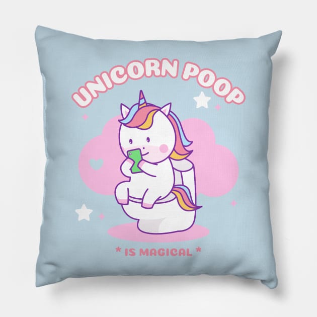 Unicorn poop Pillow by Tip Top Tee's