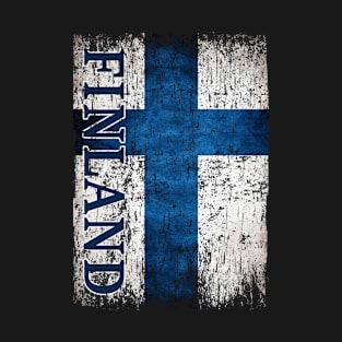 Finland Flag Gift Women Men Children Finland Retro Vintage T-Shirt
