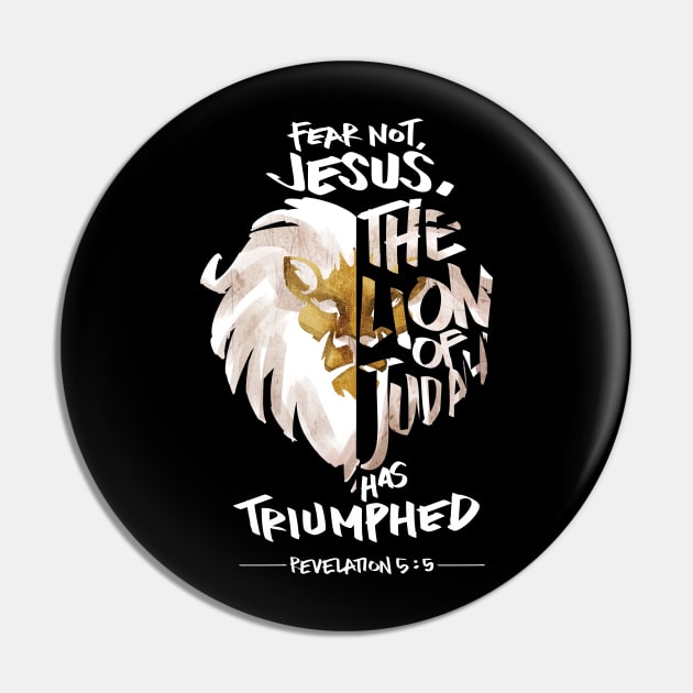 Jesus is the Lion of Judah Christian Pin by Therapy for Christians