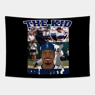 Ken Griffey Jr The Kid Basketball Legend Signature Vintage Retro 80s 90s Tapestry